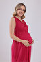 Cherry Lace Design Strappy Cotton Maternity Nightgown - 2