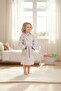 3 Layer Jacquard Muslin Children's Bathrobe 100% Cotton Hooded Pink Llama Pattern