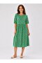 Crew Neck Ruffled Short Sleeve Women's Dress