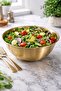 Gold Metal Stainless Steel Deep Bowl with Scale 800 ml