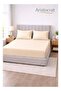 3-Piece Striped Microfiber Fitted Sheet Set Super King 200x200cm – Cream