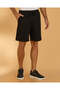 Men Black Jacquard Shorts
