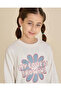 Girls White My Love is growing glitter print Sweatshirt - 3
