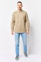 Men Comfort Fit Embroidered Logo Long Sleeve Casual Shirt, Dark Beige - 2