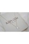 Kol483 Minimalist Gold Chain Necklace with Drop Stone Detail