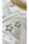Women's Silver Color Star Earrings - 2