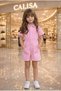 Premium Gabardine Girls' Jumpsuit Shorts Dress – Heart Pocket Luxury Pink Romper |   3-10 Years Old Party, Casual & Summer Collection - 3
