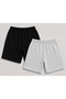 2-Piece Shorts for Women (Black-Grey) Basic Summer Shorts Set - Comfortable Fit Above the Knee Summer Product Anti-Sweat - 4