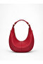 Women's Red Hand and Shoulder Bag with Zipper Closure and Long Strap - 2
