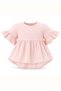 Organic Voile Fabric Flounce Sleeves Pink Summer Baby Girl Blouse - 2