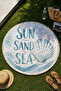 Round Beach Towel 150 cm Sun Sand Sea Written Sea Themed Printed Beach Towel - 2