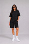 Premium Osy Modal Soft Textured T-Shirt and Pocket Shorts Set - Black - 3