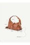 Women's Faux Leather Strap Shoulder Bag with Zipper and Rope Detail - 5