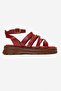 Elsa Red Genuine Leather Multi-Strap Women's Flip-Flop Sandals - 4