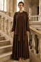 Sequined Hijab Dress A9273-Sn Brown - 3