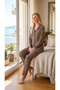Women's Viscose Leopard Patterned Buttoned Pajama Set |   Stylish and Elegant Model 79-140 - 5