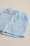 Blue 100% Cotton Muslin Kids Shorts - 2