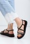 Women's Black Sandals with Orthopedic Soles - 2