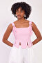 Women's shoulder tie detailed blouse - pink - 3