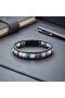 6mm Chakra Agate Stone Leather Cord and Zamak Lock Bracelet 18392B2D6M5 - 4