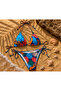 Vibrant palm print bikini set - 3