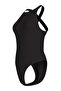 Women's Deep Back Cutout Black One-Piece Swimsuit - 3