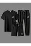 Unisex 3-Piece Set – Avo Livo Printed T-Shirt, Shorts and Trackpants Black