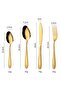 24-Piece Stainless Steel Cutlery Set Kitchen Utensil Western Tableware Gold - 6