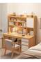 Bedroom Home Desktop Integrated Computer Desk Desk Bookshelf, 2 Drawers and 2 Cabinet Doors for Storage Dressing Table Vanity Table 120*45*164CM - 6