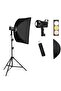 Professional Photography Studio Lighting Kit, 500W 2800-6500K 3-Color LED Monolights with