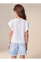 Girl's Premium Quality Flywheel Sleeve Blouse Tshirt White - 2