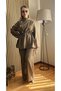 Vega Premium Tnsl Fabric Gold Accessory Detailed Stylish Double Suit - Hijab Compatible Pantsuit - 5