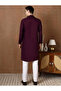 Mens Thread & Mirror Work Modal Silk Kurta Set - 5