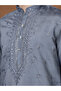 Mens Thread & Mirror Work Modal Silk Kurta Set - 2