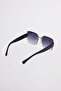 Women's Frameless Square Blue Glass Uv 400 Protection Sunglasses - 5