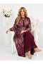 جلابية بقطعتين مطرزة بالكامل مبطنه مع حزام مطرز - 3