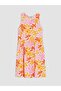 Lcw Kids Pink Crew Neck Patterned Girl's Dress - 2