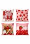 Strawberry Summer Patterned 4-Piece Throw Pillow Cover Set - 3