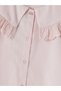 Pink Ruffle Detailed Baby Collar Girl's Shirt - 2