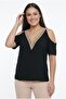 Women's Lace Collar, Low-Cut Shoulders, Plus Size Lycra Ayrobin Blouse