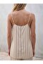 Lcw Vision Ecru U-Neck Striped Rope Strap Blouse - 4