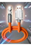 كابل شحن سريع USB إلى USB-C بقوة 120 واط وطول 2 متر مع زاوية دوران 180 درجة °   كابل نقل البيانات بموصل زاوية قائمة دوارة باللون البرتقالي - 5