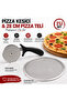Pizza Cutter and 28 cm Pizza Wire Set |   Stainless Steel Pizza Roulette and Pizza Baking Wire Set of 2