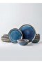 12 Piece Handcrafted Blue Glaze Dinnerware Set