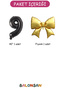 -9- Age Black Number Gold Bow Foil Balloon Set - 2