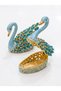 Decorative Swan Figurine, Crystal Rhinestone Embellished, Gold Metal, Home Decor, Available in Blue - 3