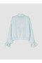 High Collar Polka Dot Gathered Women's Tunic - 6