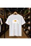 Daisy Text Printed 100% Cotton Oversize Loose Regular Fit Crew Neck T-Shirt