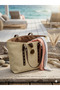 Straw-Look Textured Shoulder Bag with Faux Leather Strap, Daily Briefcase and Beach Bag - 4