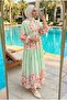 Women's Luxurious Floral Patterned Layered Hijab Dress – Elegant and Spacious Summer Style (Unlined) - 2